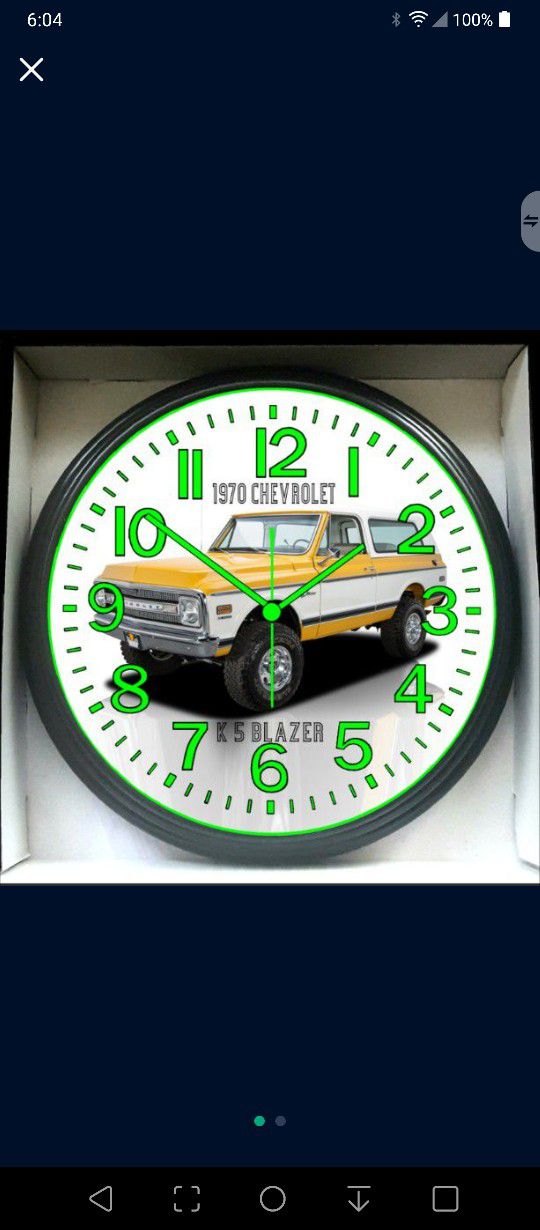Wall Clock 1970 K5 Blazer Lifted Garage Shop Glow In The Dark Wall Clock New!