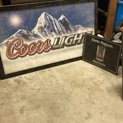 Coors light at Yeager Meister sign