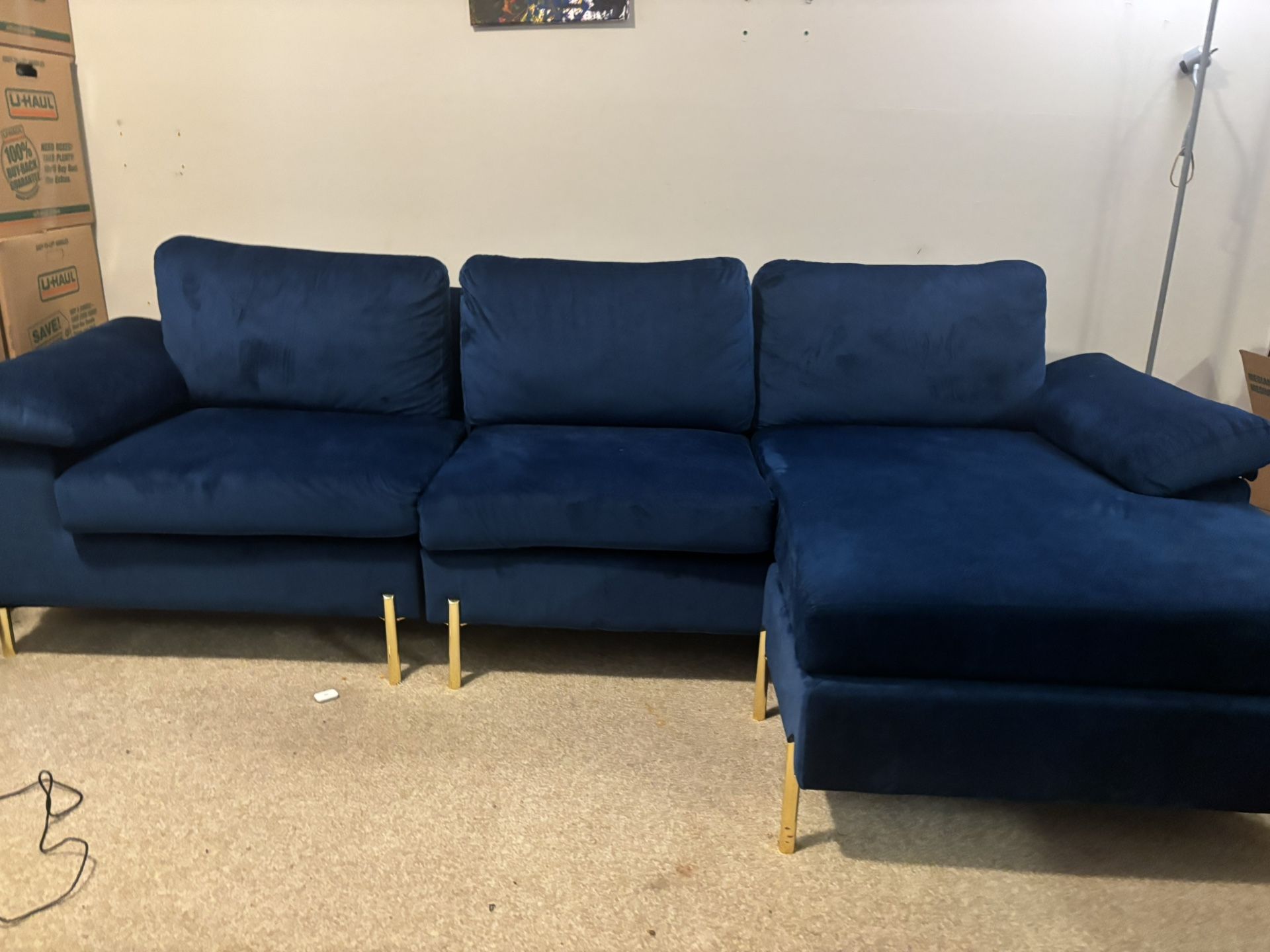 Blue Suede Couch