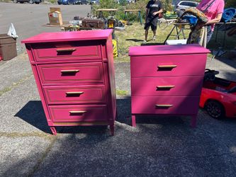 Two hand painted pink dressers in great shape. One is for IKEA. The other one is a better quality and more fancy looking. Both look great.   $100 for 