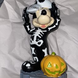 Disney Mickey Mouse Skeleton Halloween Statue Figure