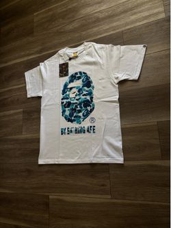 blue and camo bape tee