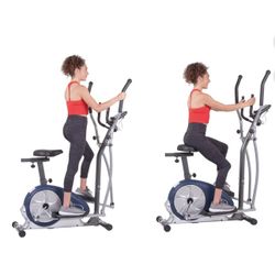 Elliptical and exercise bike dual trainer