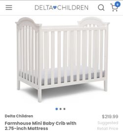 Farmhouse Crib With Mattress NEW! Delta Children 1349