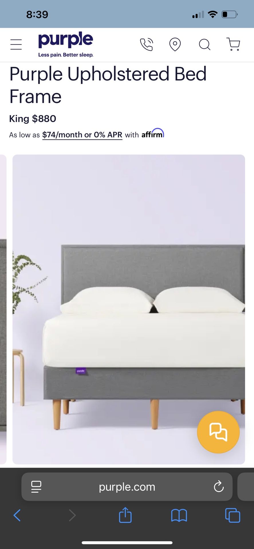 King Size Bed Frame From Purple