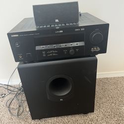 JBL Speakers and Subwoofer And Yamaha Receiver 