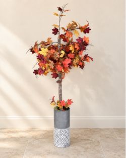 Large Artificial Fall Tree with Planter