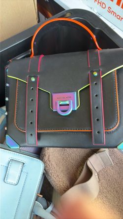Michael Kors Black Satchel Bag Neon Trim