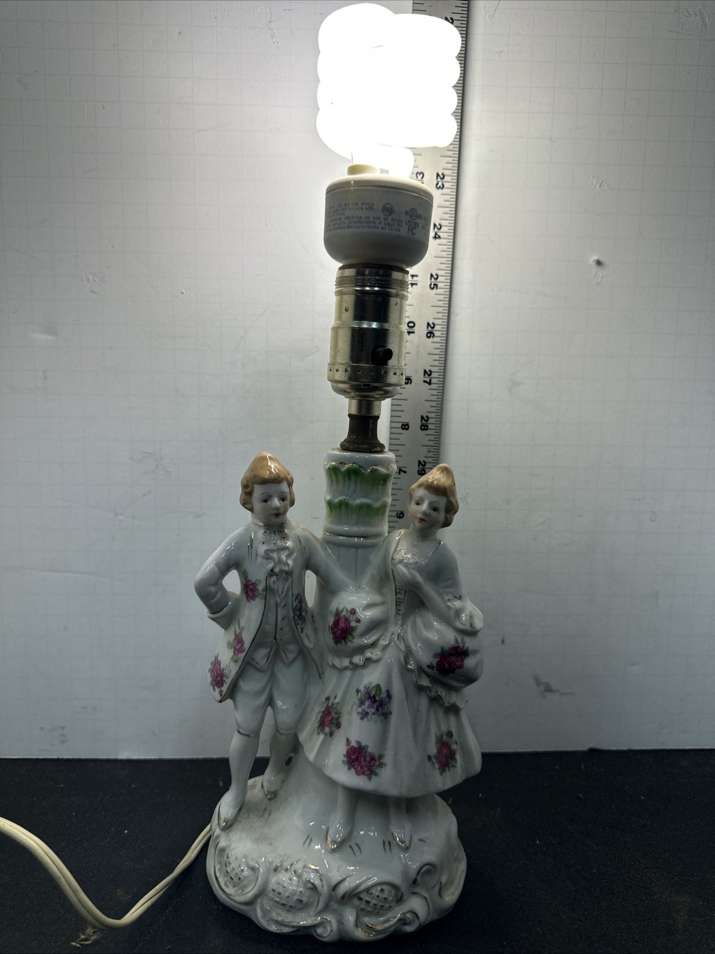 Vintage Boudoir Lamps Hand Painted Royal Japan Victorian Couple #Gl