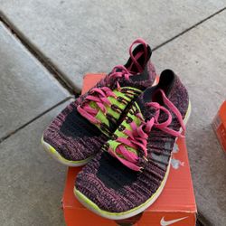 Kids Child Nike Running Shoes Pink Green Black 