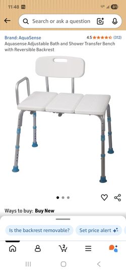 Bath and shower transfer bench seat