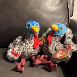 2 Turkey Beanie Babies