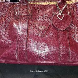 Burgundy GUESS Purse