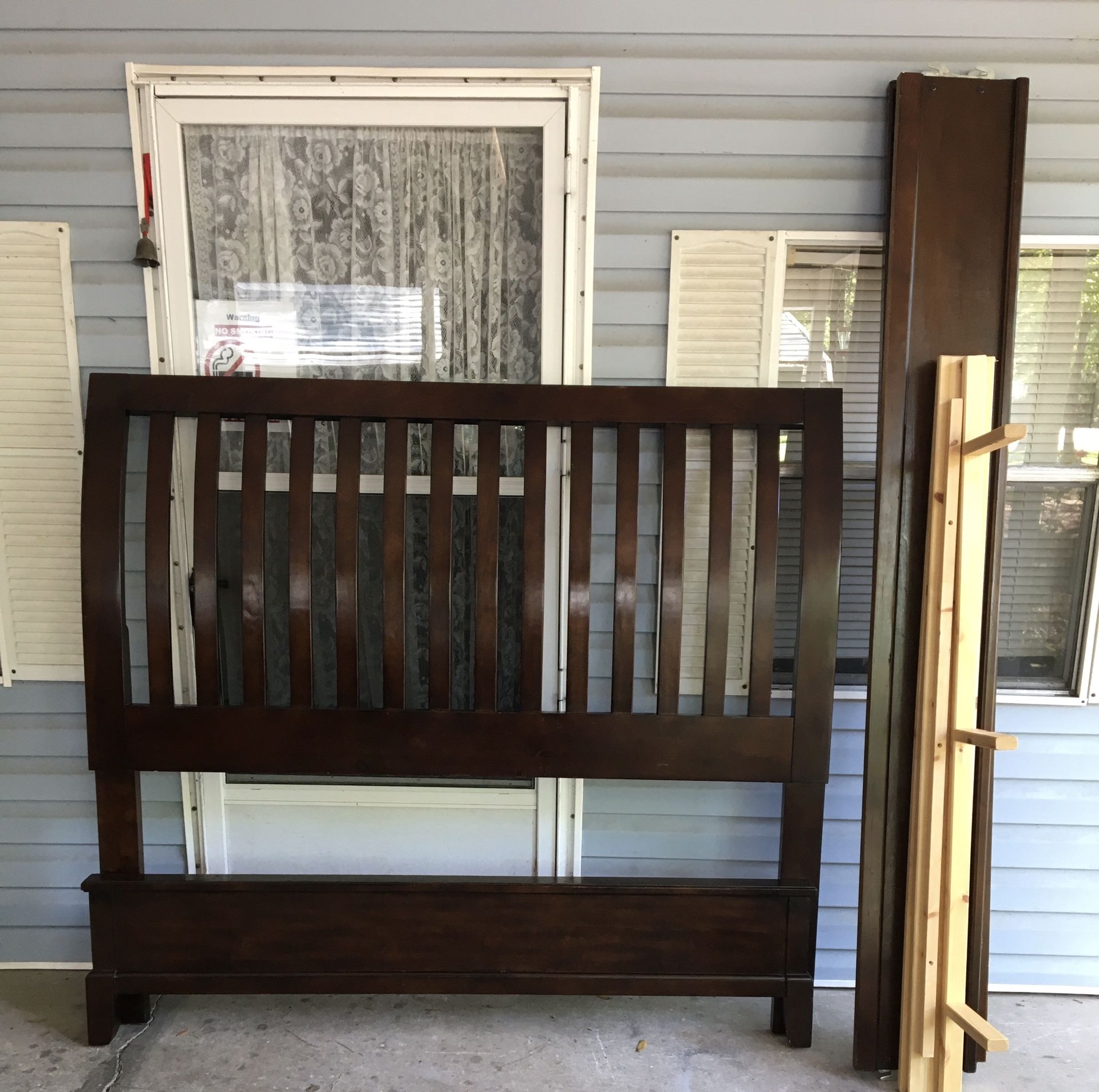 Mission Style Queen Bed Frame Complete With Headboard Footboard