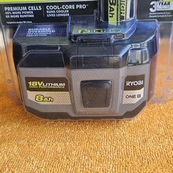 RYOBI 18V LITHIUM HIGH PERFORMANCE BATTERY AH8.0 BRAND NEW 