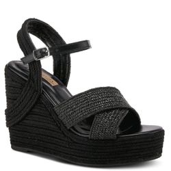 Wedge Sandal -Black Size 10