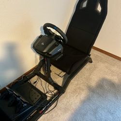Xbox Full Size Seated Racing Cockpit w/ Logitech G923 Steering Wheel & Pedals!!!