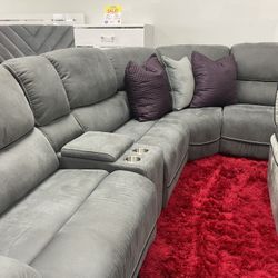 Alejandra Gray Reclining Sectional Dollar $ 1499