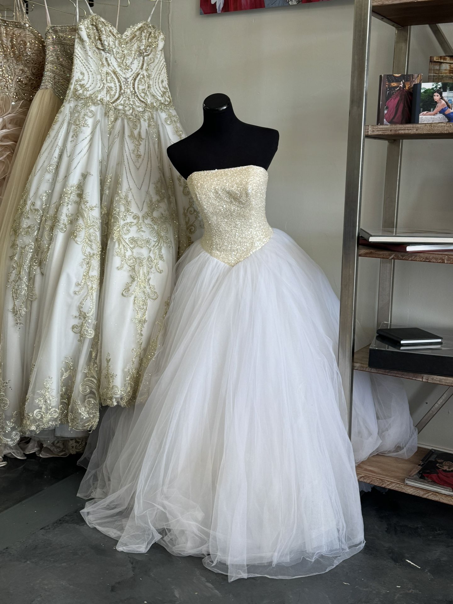 White Beaded Quince / Quinceanera Dress