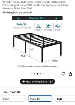 Like new Twin bed frame and mattress.