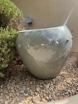 Two Large Glazed Ceramic Planter with Stud Detail