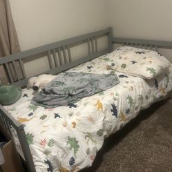 twin Mattress, Like New And Bedframe