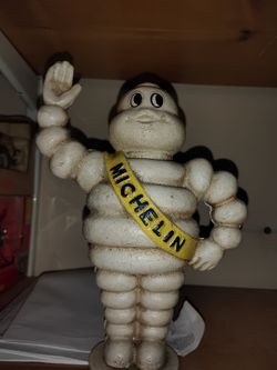 Vintage Heavy Cast iron Michelin Man Bank Rare Find