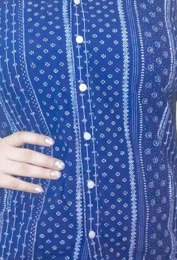 Blue Botton Up Shirt For Women