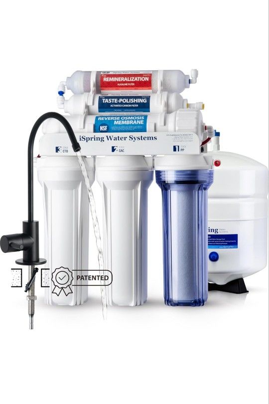 iSpring RCC7AK-BLK 6-Stage Alkaline Reverse Osmosis Water Filter – Brand New