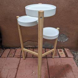 Plant stand, bamboo/white, 30 ¾ "