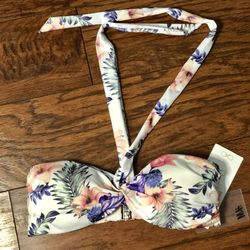 NWT H&M Floral Bikini Top Size 4