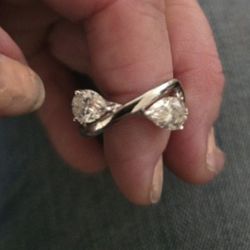 NEW 3 CT PEAR MOISSANITE STONE RING IN SILVER