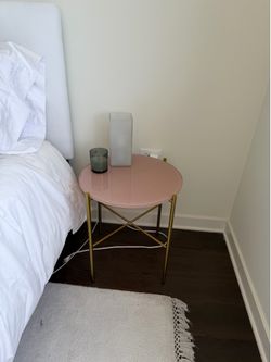 Pink Painted Glass Side Table from Article