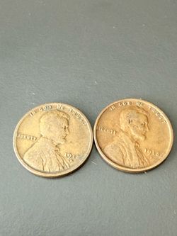 2 of the 1918 d Wheat pennies