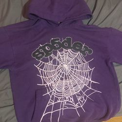Purple Spider Web Hoodie With Gems