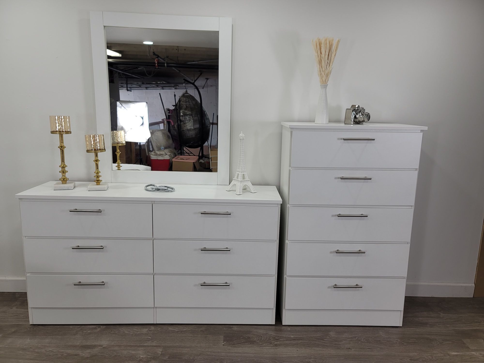 Brand New Dresser With Mirror And Chest / Comoda Con Espejo y Gavetero Nuevos a Estrenar … Fast 🚚