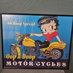 Betty Boop '66 Boop Special Motorcycle Poster Framed
