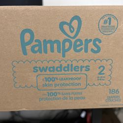 Pampers Swaddlers Diapers, Size 2 (10-22 lbs), 186 Count