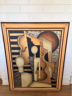 MAN & HIS MUSIC Art Deco Style Wood Panel from Artra Dallas, 1980s
