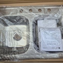 33IN DROP  IN -50/50 DOBLE BOWL 20GAGE  STAINLESS STEEL KITCHEN SINk 