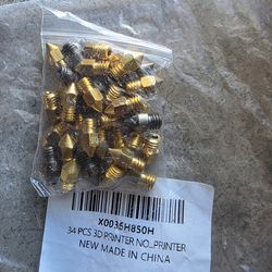 Bag of 34 pieces 3d printer nozzle heads