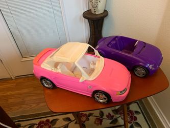 1989 Barbie converts me mustang and 2006 Barbie Volkswagen big