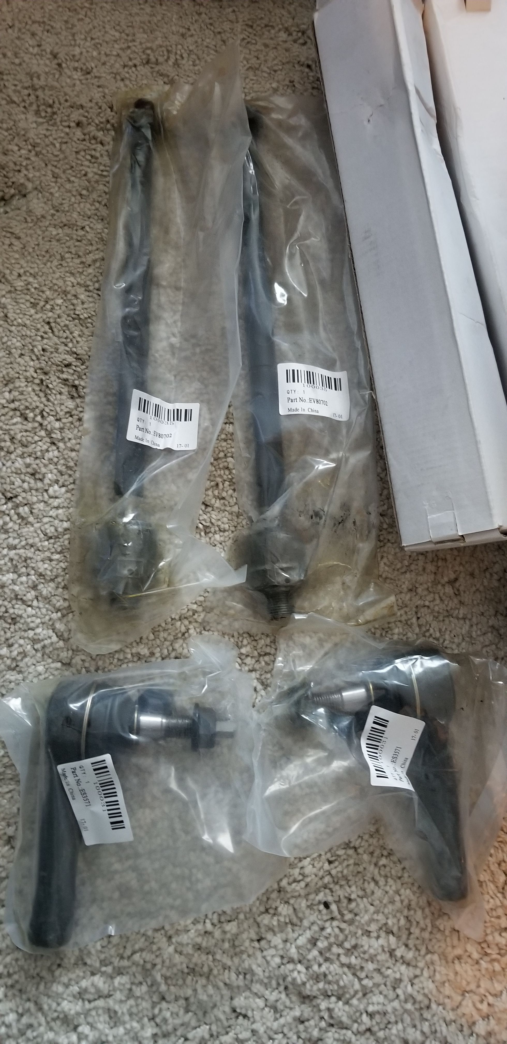 Set of inner and outer tie rods for dodge charger