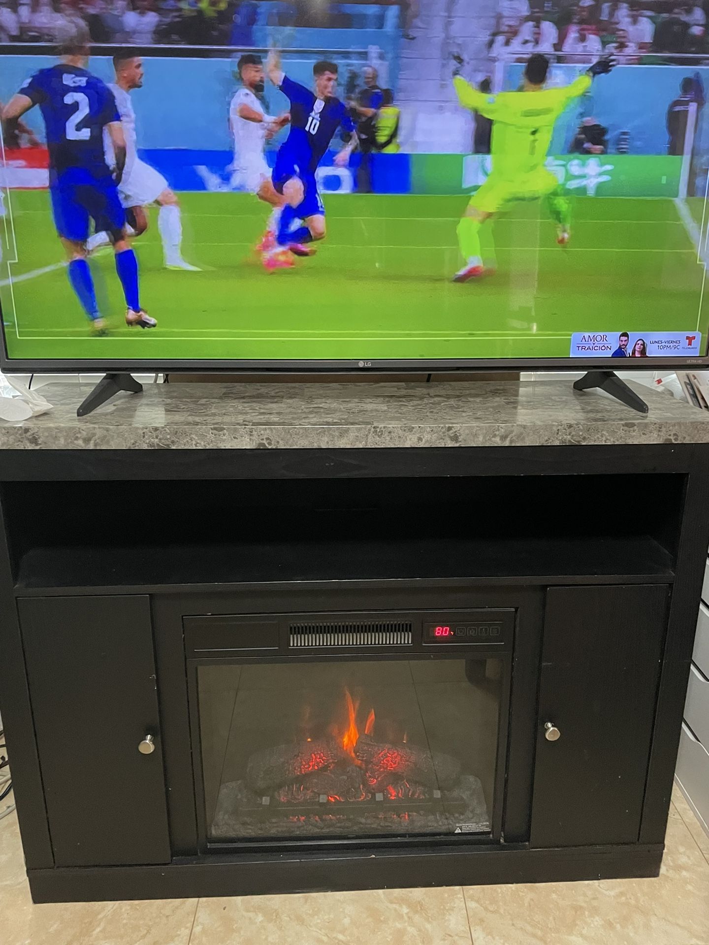 TV Console Stand Fireplace