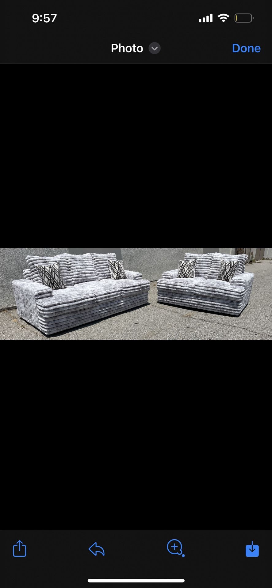 Brand New Two Tone Elegant Sofa Loveseat Set