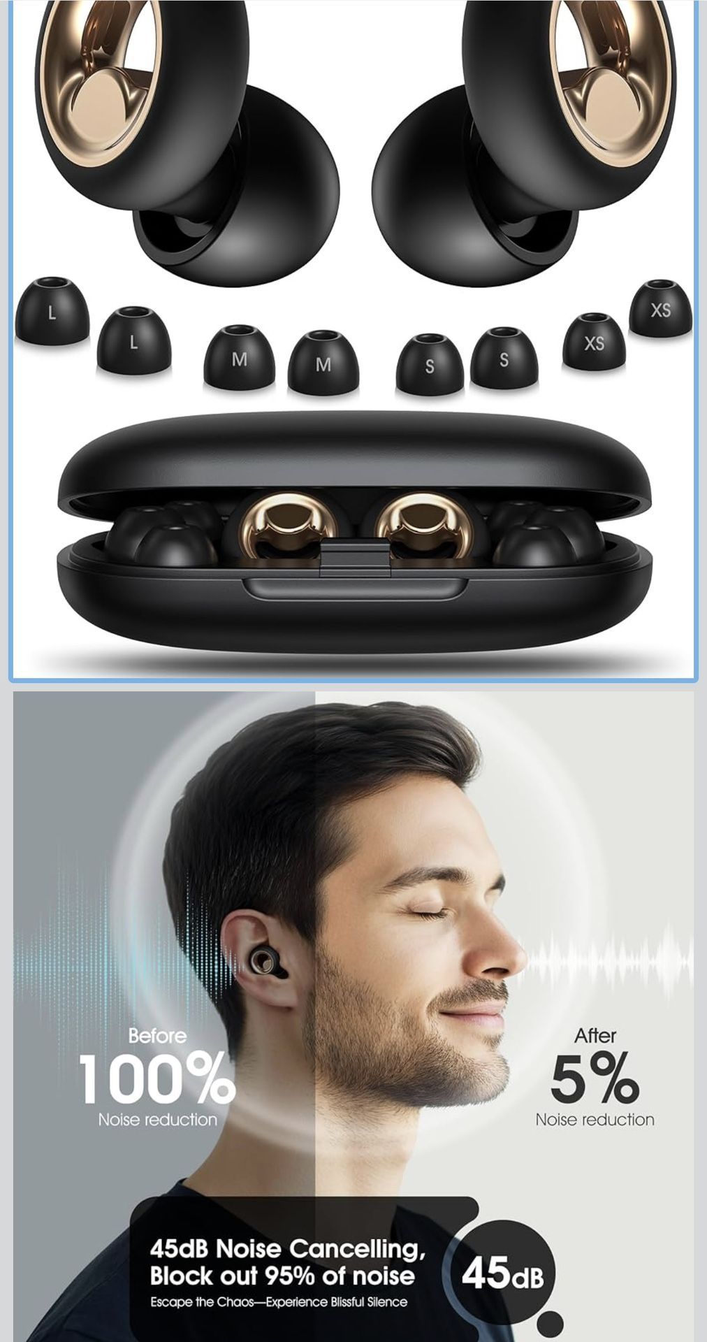 Ear Plugs for Sleeping Noise Cancelling,Soft EarPlugs for Concert,Reusable Ear Plugs for Noise Reduction with 8 EarTips,Silicone Hearing Protectio for