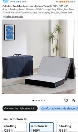 Trifold Twin XL Mattress 6 inch - new in box