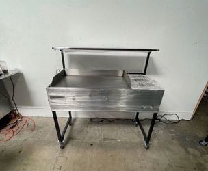 Plancha De 36” Con 3 Charolas Baño María Y Repisa | Incluye Manguera Con Regulador