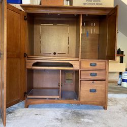 Computer Armoire with Desk, Drawers, File Drawer and Storage