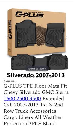 Floor mats all Weather custom fit Chevy Silverado 2007 to 2013 extended cab